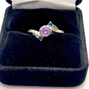 Light amethyst & dark grey spinel sterling ring